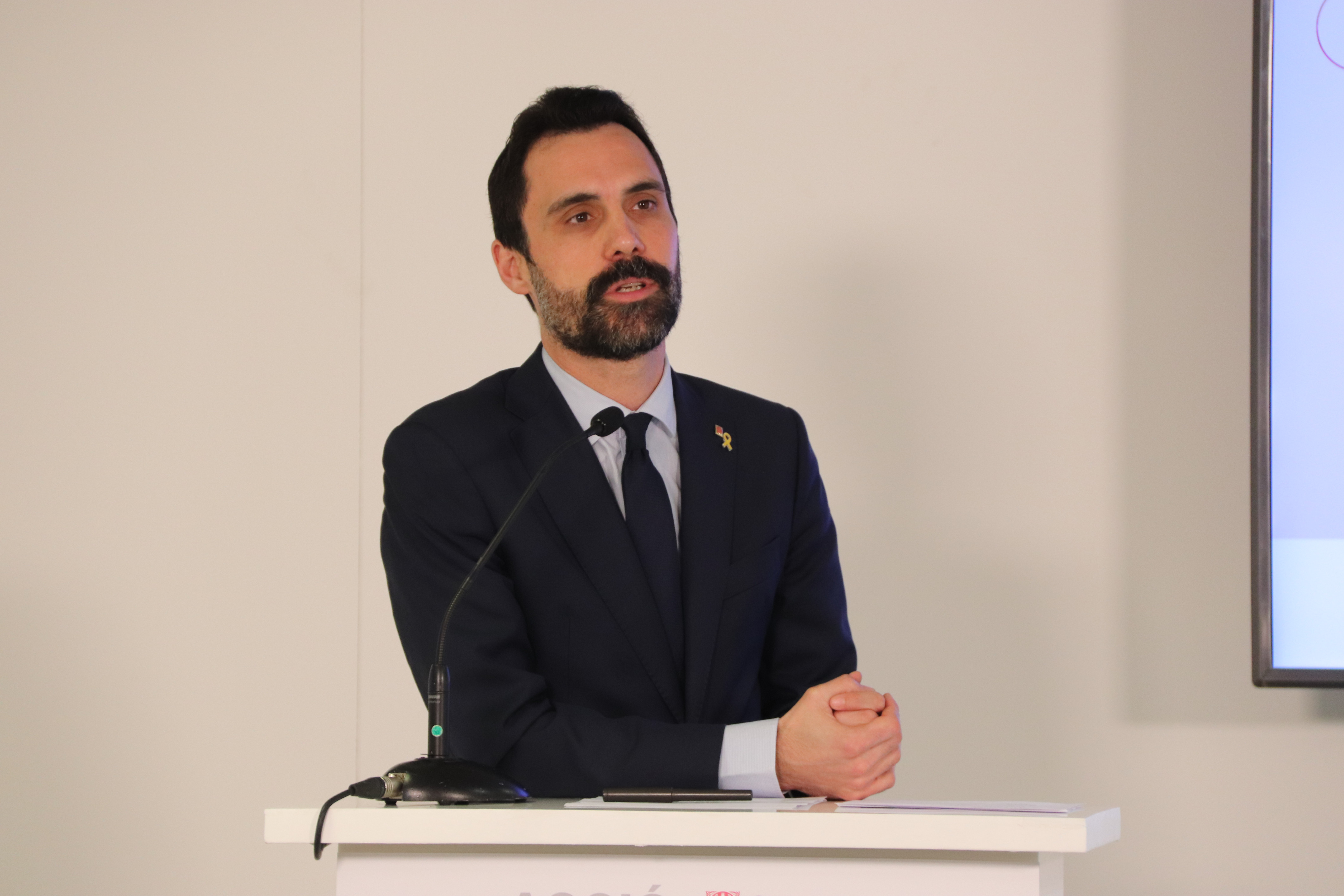 Business and labor minister Roger Torrent in an event in Barcelona on February 7, 2022 (by Maria Alenyà)